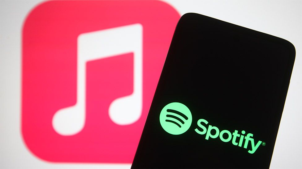 Logotipos de Spotify y Apple Music