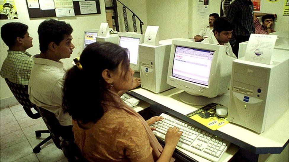 Cibercafé en la India